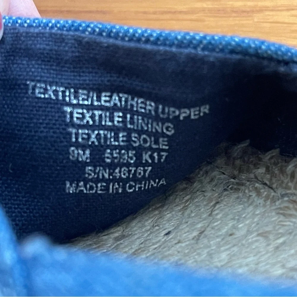 Tory Burch Color Block Espadrille Flats Denim Chambray/Navy Size 9 - Picture 11 of 16